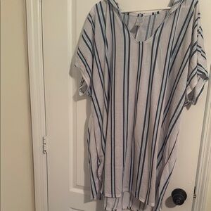 Striped V-Neck Women's coverup